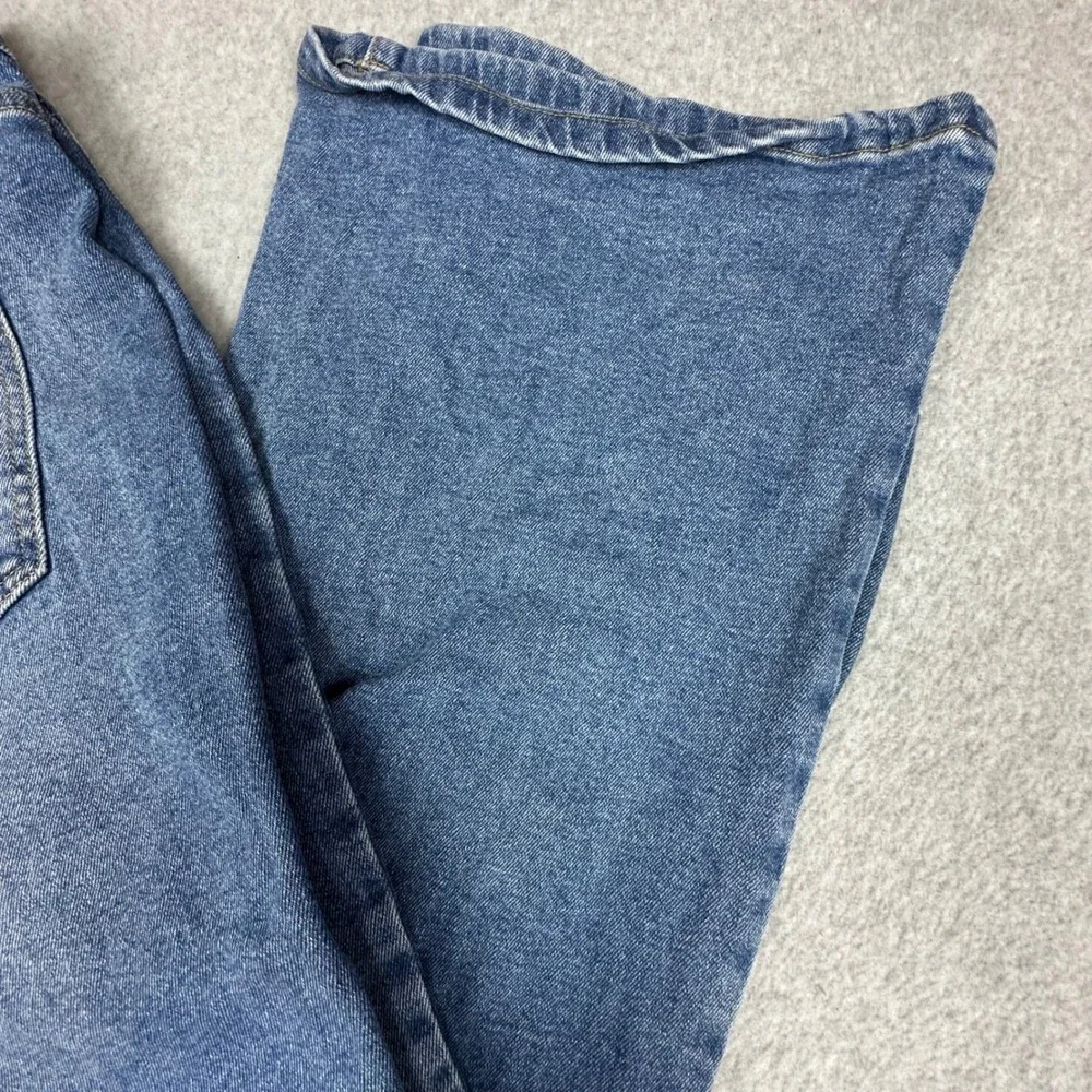 Michael Kors Womens Blue High Rise Wide Leg Denim Jeans Size‎ 14 Patch Pocket